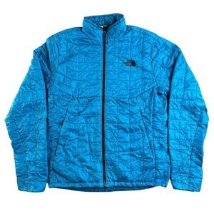 The North Face ThermoBall Puffer Jacket Mens Small Blue Packable Full Zip